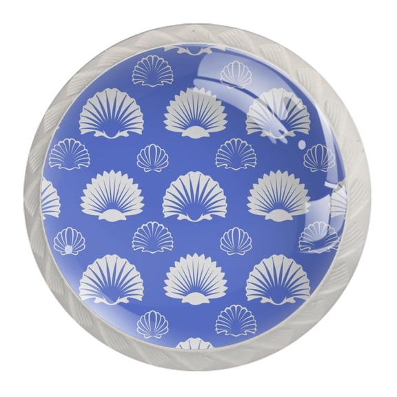 4 Pcs Sea Shells Knobs for Kitchen Cabinet Cupboard Dresser Bookcase Drawer Pulls Handles Round Home Decor