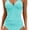 Blue Green, variant on otnbgsr Halter Tankini women's swimsuit, two-piece swimsuit, V-neck, with shorts
