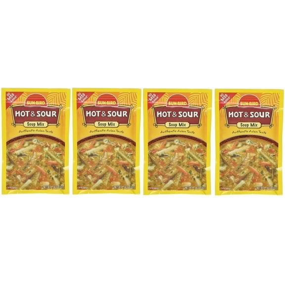 Sunbird Hot & Sour Soup Mix KKS1 Packets - Asian Soup Recipe - 1.34 Ounce Each Packet (Pack of 4)