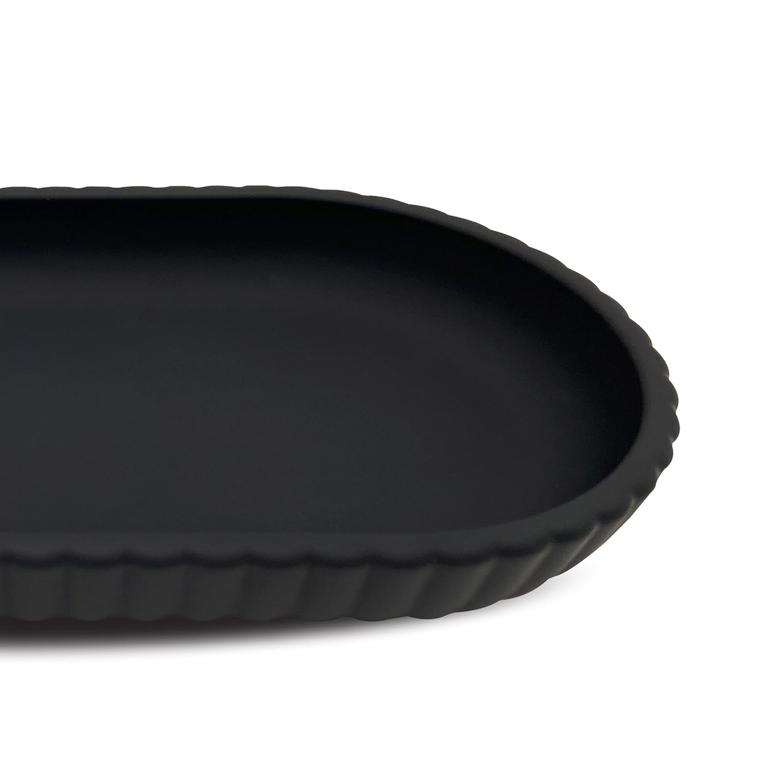 (3 pack) Mainstays Rubberized Plastic Ribbed Accessory Tray, Black