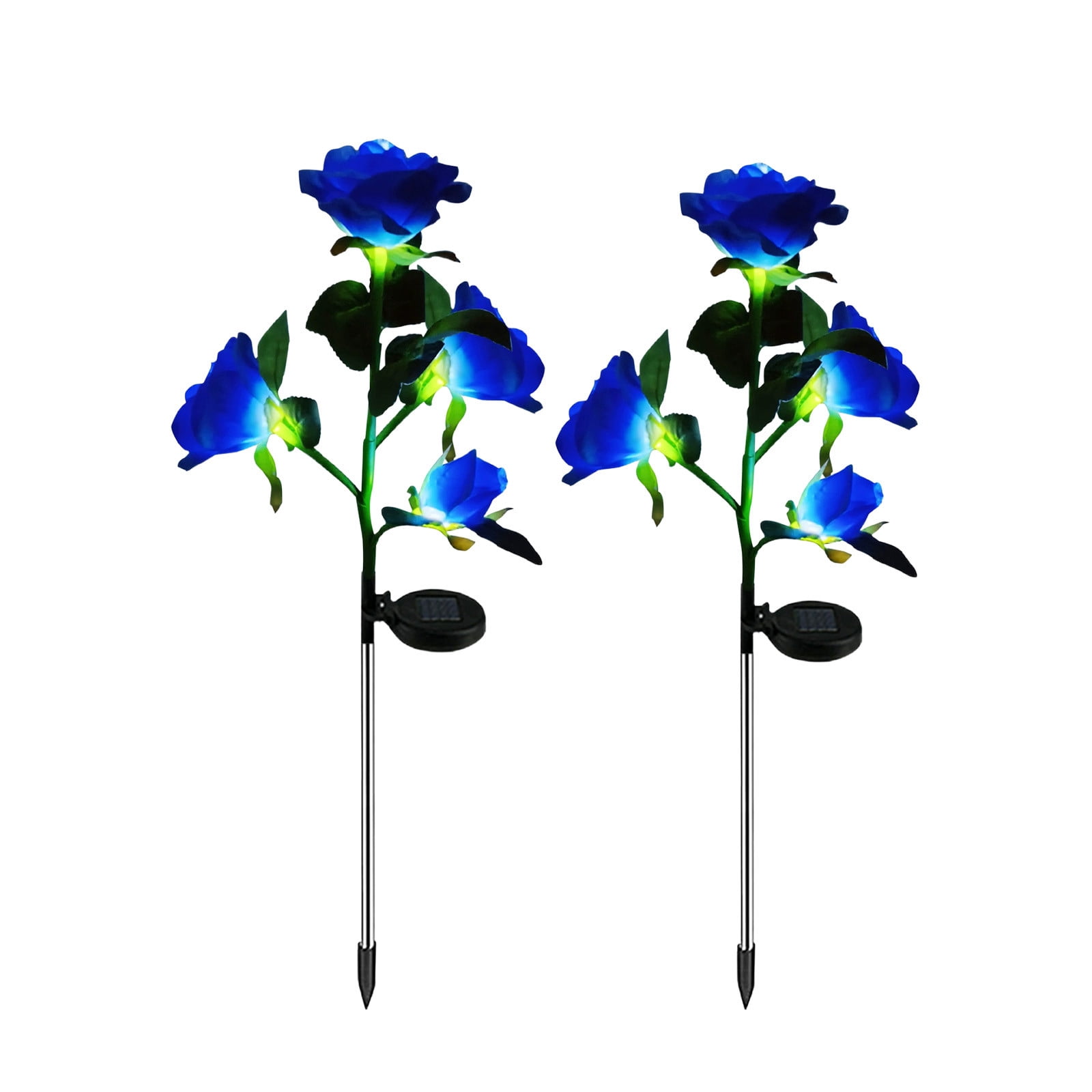 2-Pack Solar Rose Lights for Garden Decor | Outdoor Solar Powered LED Flower Lights with Stakes | Waterproof Landscape Lighting for Walkways, Patios, and Flower Beds