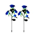 thumbnail image 1 of Blue Plastic Solar Simulation Rose Light Garden Stake Outdoor Decor 2Pcs 29.53X7.87 Inch Blue, 1 of 7