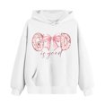 thumbnail image 4 of Sudadera con capucha para niña, con estampado de color, manga larga, informal, deportiva, con capucha, manga larga, sudadera con capucha, top con inserciones en los hombros, blusa de poliéster para ni, 4 of 7