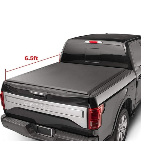 oEdRo TRI-FOLD Truck Bed Tonneau Cover Compatible with 2002-2019 Dodge Ram 1500 (2019 ONLY Fits Classic); 2003-2018 Dodge Ram 2500 3500 | Fleetside 6.5' Bed | for Models Without Ram