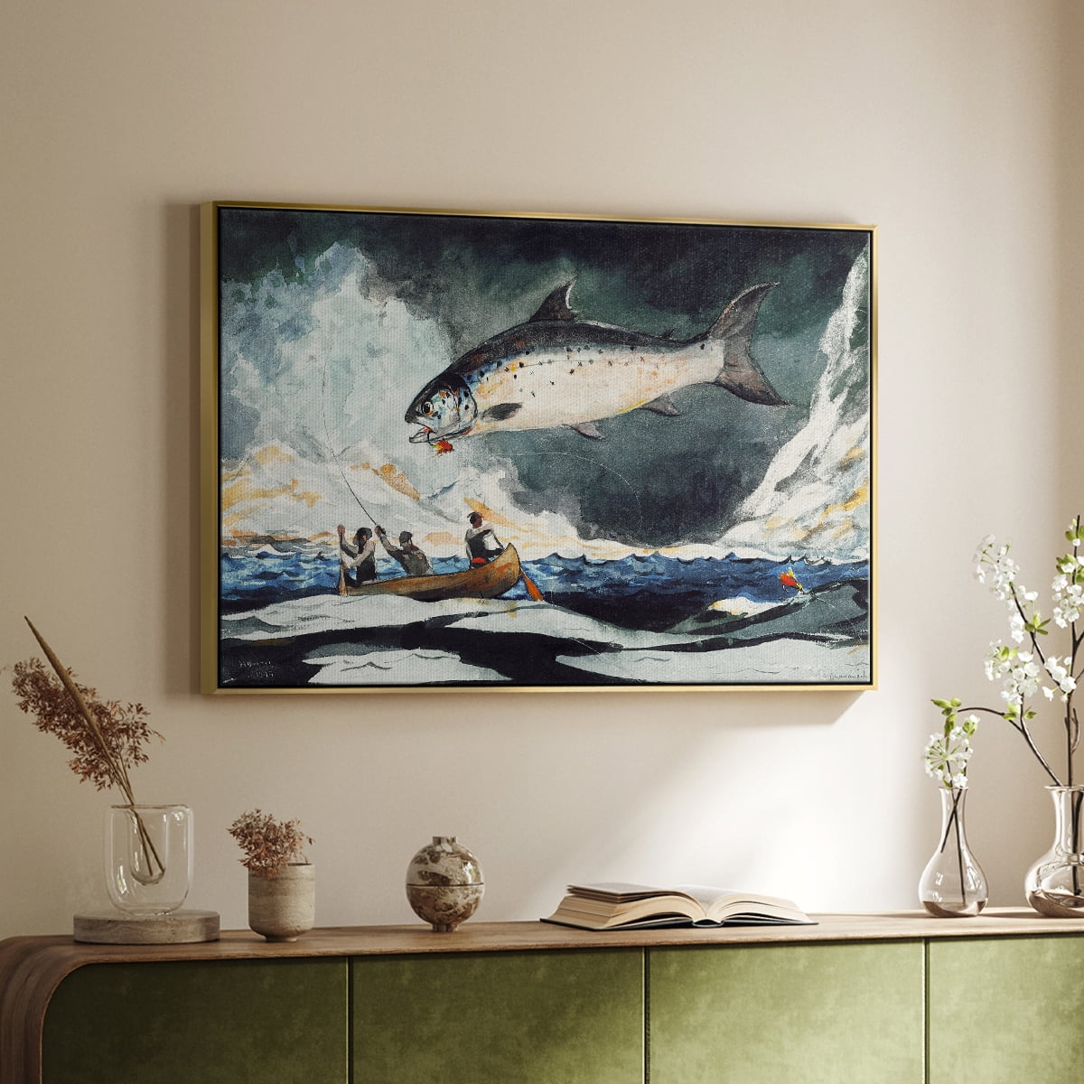 Vintage Landscape-CXLV By Wexford Home Framed in Gold Wood Gallery Wrapped Canvas 27 in. x 41 in.