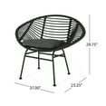 thumbnail image 2 of Noble House San Antonio Faux Rattan and Steel Outdoor Chairs in Gray (Set of 2), 2 of 3