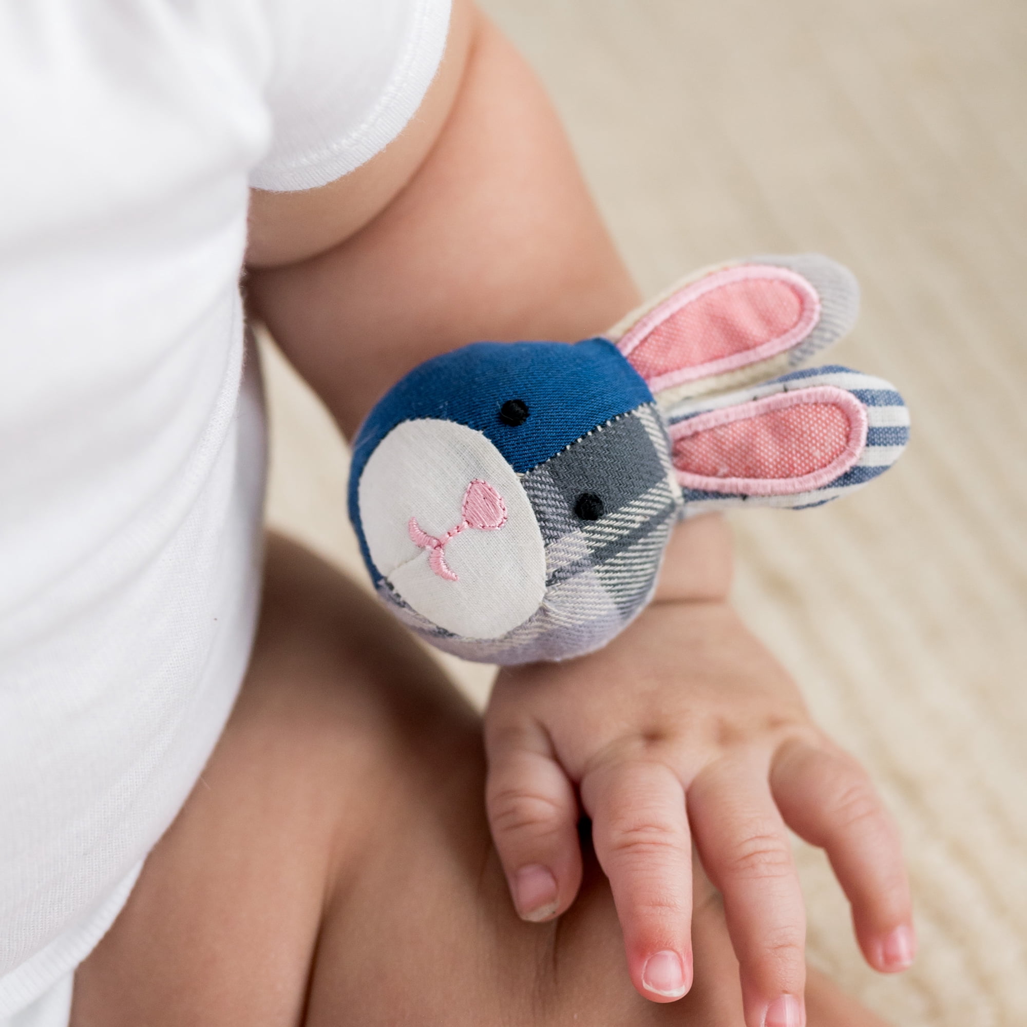 Blue Bunny Plush Easter Basket, 8 inch, Kipekee, Upcycled Plush Basket