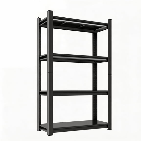 54"H Black Heavy Duty Storage Shelves, 4 Tier Adjustable Steel Shelving Unit, Uitility Storage Rack Shelf for Home Garage Kitchen Pantry-16"D x 36"W x 54"H