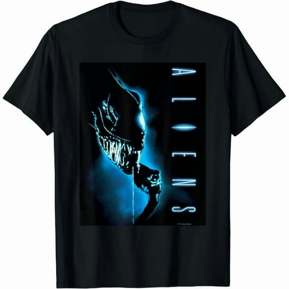 100% cotton tshirts men tee Aliens Xenomorph Retro Movie Poster T-Shirt