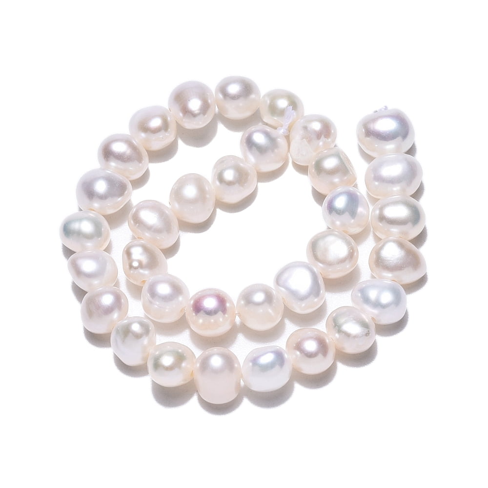 Cultured Freshwater Pearl Beads Strands Two Sides Polished Creamy White 5~6x4.5~5x 4.5~7mm Hole: 0.6mm about 33~34pcs/strand 6.89''(17.5cm)