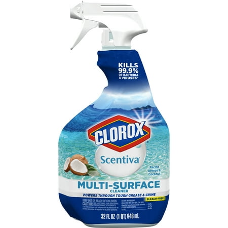 (2 pack) Clorox Scentiva Multi Surface Cleaner, Spray Bottle, Pacific Breeze & Coconut, 32 (Best Multi Surface Cleaner)