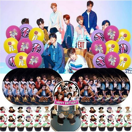 Stray Kids Party Supplies Plates Decorations Birthday Cake Topper Banner Decor Backdrop Balloons