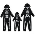thumbnail image 2 of Esho Halloween Matching Family Pajamas Sets Glowing Skeleton Hooded Jumpsuits Holiday Pjs Sleepwear For Couple/Kid/Baby, 2 of 8