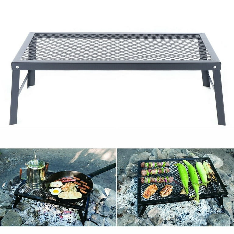 Pot Grill Pan Rack Portable Foldable Camping BBQ Grill Stand
