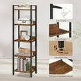 thumbnail image 5 of Bookshelf, 5-Tier Bookcase, Standing Book Shelf for Small Space, Storage Shelf Organizer, for Living Room, Bedroom, Study, Balcony, Rustic Brown and Black, 5 of 18
