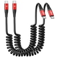thumbnail image 1 of Cable USB C KIYODA de 1 m en espiral tipo C de carga rápida para iPhone, 1 of 7