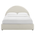 thumbnail image 5 of Platform Bed Frame, King Size, Ivory White, Fabric, Bedroom, Modern Contemporary HB36791, 5 of 9