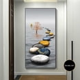 thumbnail image 3 of Nuevo lienzo de pintura de piedra zen dorada de Fengshui chino, arte de pared, carteles e impresiones de árboles ricos en oro para la decoración del hogar de la sala de estar, 3 of 5