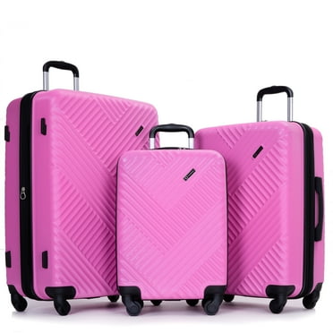 Travelhouse 3 Piece Luggage Set Hardshell Expandable Lightweight Suitcase with TSA Lock Spinner Wheels 20in24in28in.(Rose Purple)