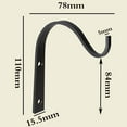 thumbnail image 4 of ZPAQI Plant Hanger Shepards Hook - Hand Forged Heavy Duty Wrought Iron Wall Decor, 4 of 16