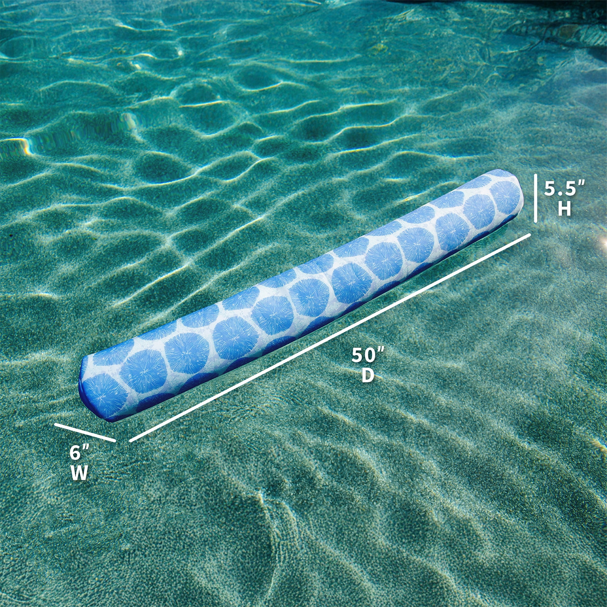 Big Joe Noodle 2 Pack No Inflation Needed Pool Float, Coral Bloom Doubled-Sided Mesh, Quick Draining Fabric, 4 Feet Jumbo