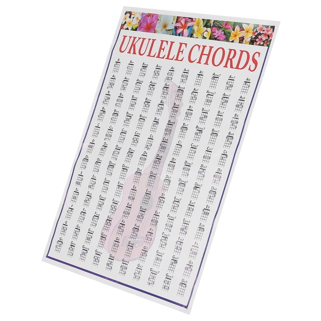 Póster de referencia de ukelele Bling Bling Tabla de acordes de ukelele accesorio de instrumento musical