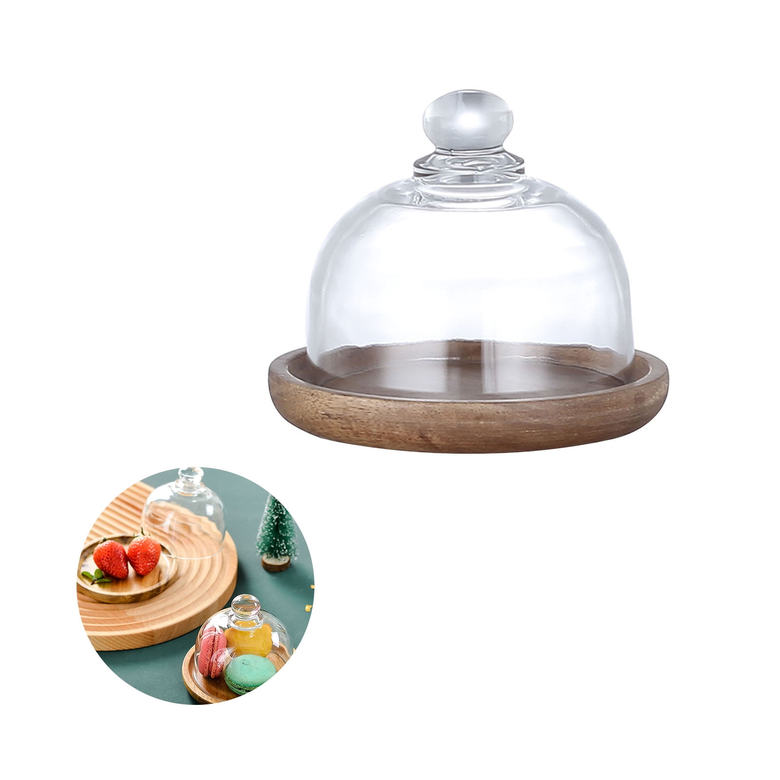 Clearance Sale! Wooden Plate Butter Dish With Cover Cake Dessert