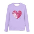 thumbnail image 4 of Bpmpbo Big Girls' Long Sleeve Heart Print T-Shirt Cute Round Neck Pullover Blouse Love Theme Casual Top for Kids, 4 of 5