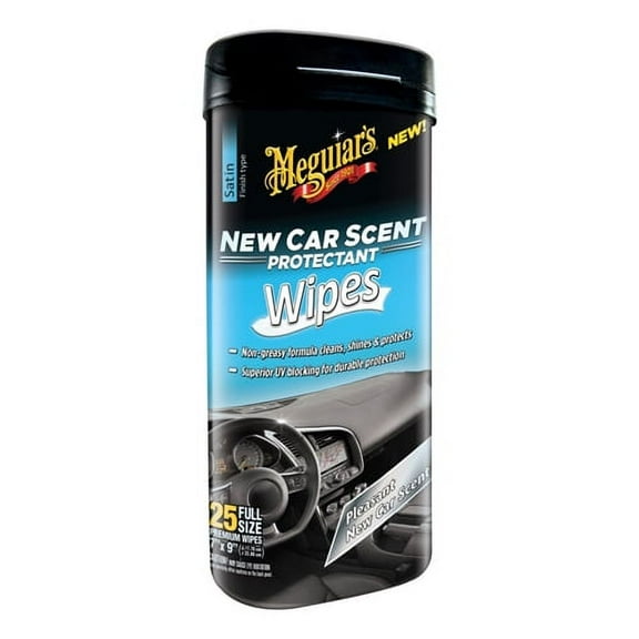 1 pack-Meguiar's G4200 New Car Scent Protectant Wipes, Satin Finish, 25 Ct