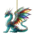thumbnail image 2 of Christmas Ornaments Clearance! 1X Crystal Animal Pendant Crystal Small Animal Pendant Green Dragon, 2 of 9