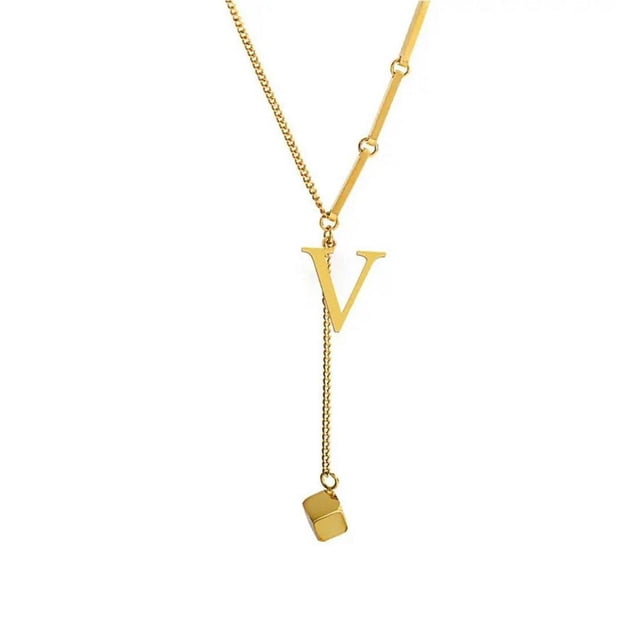Pendentif Alphabet 26 Lettres Mode Collier Initiale Lettre pour Femmes V7J9