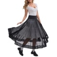 thumbnail image 5 of INSPIRE CHIC Women's Length Crinoline Prom Evening Wedding Dress Petticoats Underskirt Tutu Half Slips M White 60cm, 5 of 6