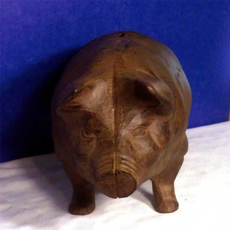Rust Pig Piggy Bank XLargeDoor StopGardenCast Iron