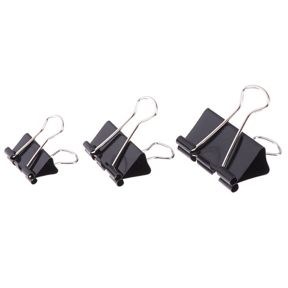 10 pcs Black Metal Binder Clips Notes Letter Paper Clip Binding Securing clip