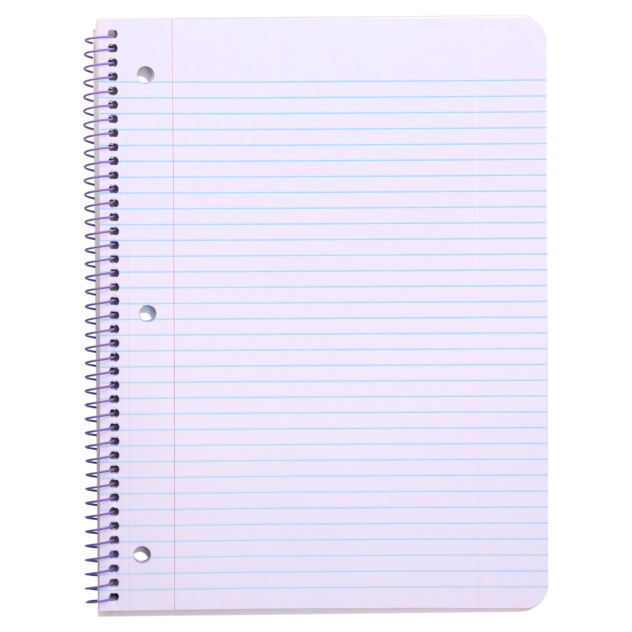 Pen+Gear College Ruled 1-Subject Notebook, 8" x 10.5", White and Purple Not Sorry Cat, 80 Sheets