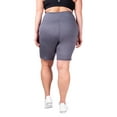 thumbnail image 3 of INERZIA 2 Pack Plus Size Biker Shorts For Women High Waisted Workout Yoga Shorts Plus Size Booty Shorts For Women Black and Charcoal 2X, 3 of 5