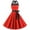 #001 Red, variant on BRDFRL Women's 1950s Halter Dress Vintage Polka Dot Rockabilly Dresses 50's 60's Floral Print Retro Cocktail Homecoming Pinup Dress Black XL