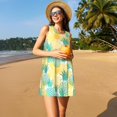 thumbnail image 3 of Daiia Pineapples1 Print Women's Dresses 2025 Trendy Short sleeve Dresses Casual Baggy Flowy Maxi Sun Dresses, 3 of 7