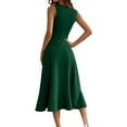 thumbnail image 4 of LISTHA Midi Cocktail Dresses for Women Ruffle Mermaid 2025 Dresses Formal Cocktail Wedding Guest Sundress Dark Green L, 4 of 4