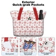 thumbnail image 2 of Tote Bag for Women - Red Christmas Snowflake Pattern Shoulder Bag - Large Utility Work Duffle Bag with Zipper Handbag for Travel, Work, Sprots, 2 of 5