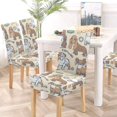 thumbnail image 5 of FMSHPON Sketch Dog Breeds Cavalier King Charles Stretch Chair Cover Protector Seat Slipcover for Dining Room Hotel Wedding Party Set of 6, 5 of 6