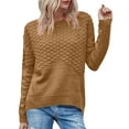 thumbnail image 2 of Women's Acrylic Knit Sweater, Long Sleeve Round Neck Pullover Top for Casual Daily Wear, Winter Season, and Lightweight Comfort, 2 of 9