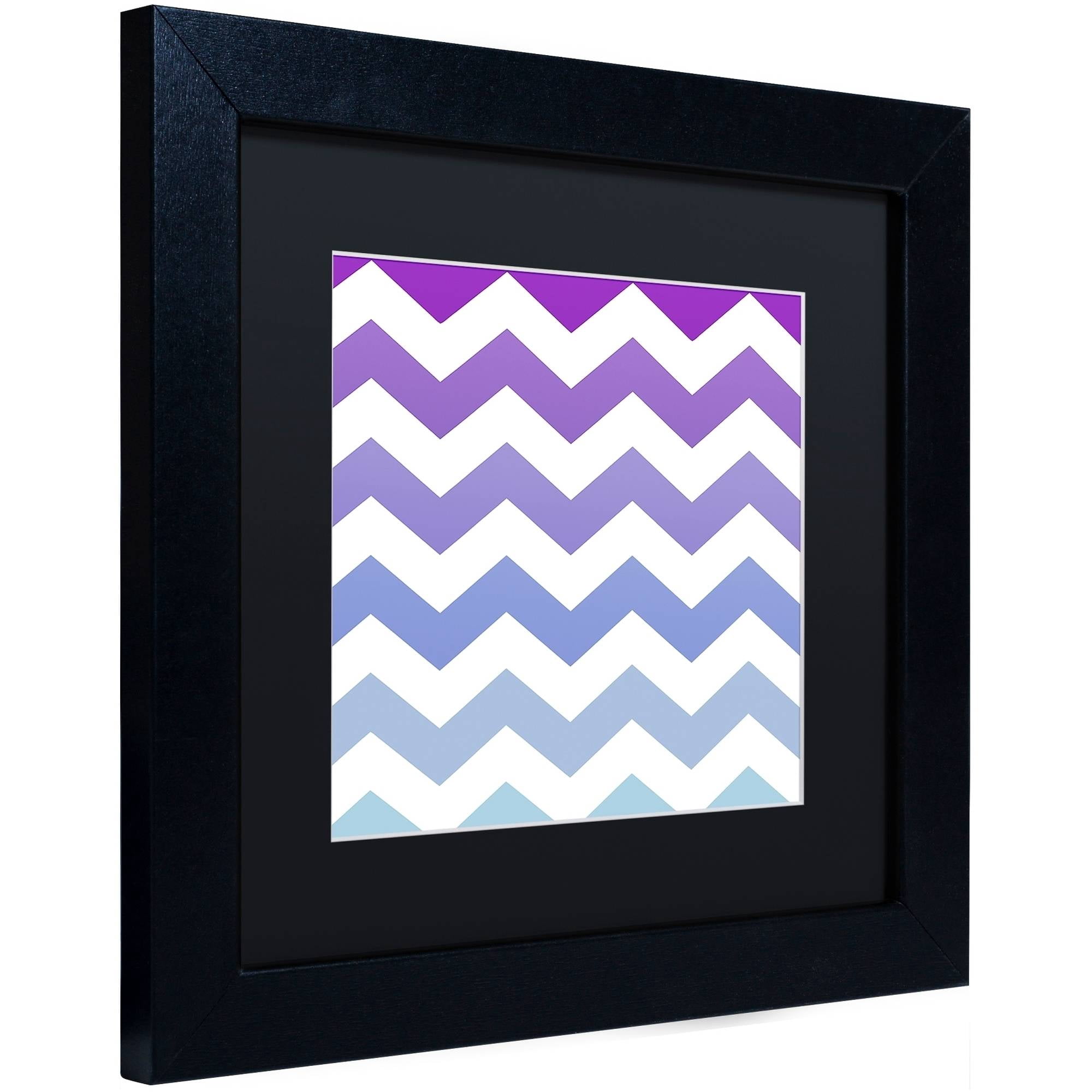 Trademark Fine Art "Purple-Blue Chevron" Canvas Art by Color Bakery Black Matte, Black Frame