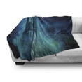 thumbnail image 3 of Halloween Soft Flannel Fleece Throw Blanket, Gothic Dark Backdrop a Dead Ghost Skull Haunted Horror Themed Digital Art, Cozy Plush for Indoor and Outdoor Use, 50" x 60", Blue, by Ambesonne, 3 of 6