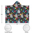 thumbnail image 3 of Wearable Blanket,Multicolor Controllers Games Icons Black Pattern Hooded Wearable Flannel Blanket for Adults & Teens,Winter Poncho Shawl Wrap Cape Cozy Anti-Pill,50"x60", 3 of 5