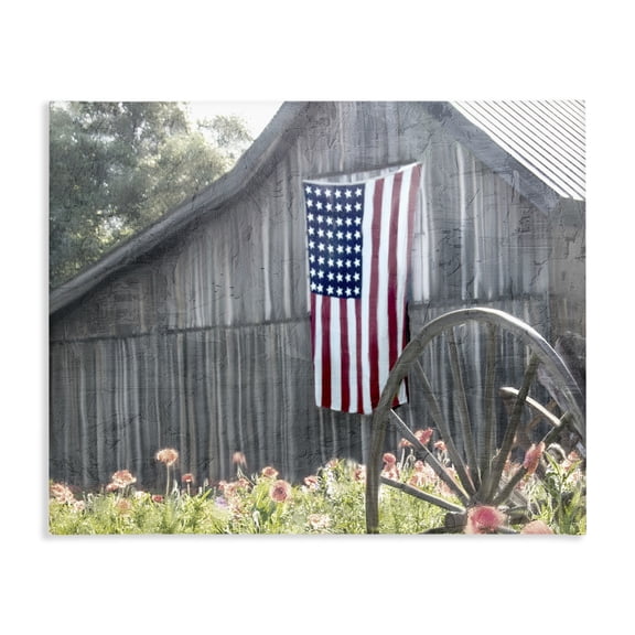 Stupell Industries USA Wagon Wheel Barn Canvas Wall Art, design by Kim Allen