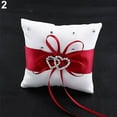 thumbnail image 4 of HEVIRGO Fashion Wedding Bridal Bowknot Double Heart Ring Bearer Pillow Cushion Tribute Silk, Polyster Tape, 4 of 6