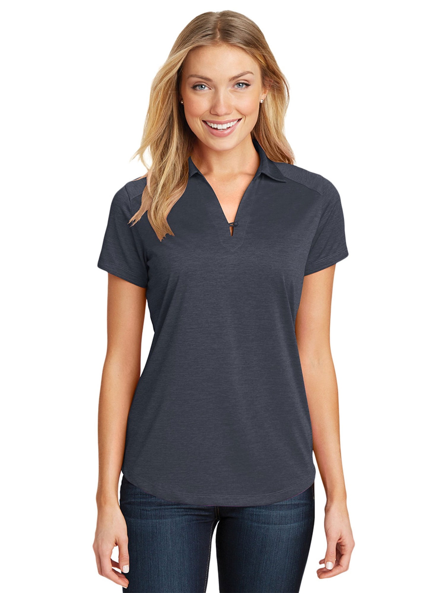 port authority ladies digi heather performance polo