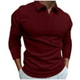 thumbnail image 2 of Golf Shirts for Men Long Sleeve V Neck Collar T-Shirts Mens Business Casual Solid Color Pullover Stretchy Slim-Fit Office Work Tees Tops, 2 of 6