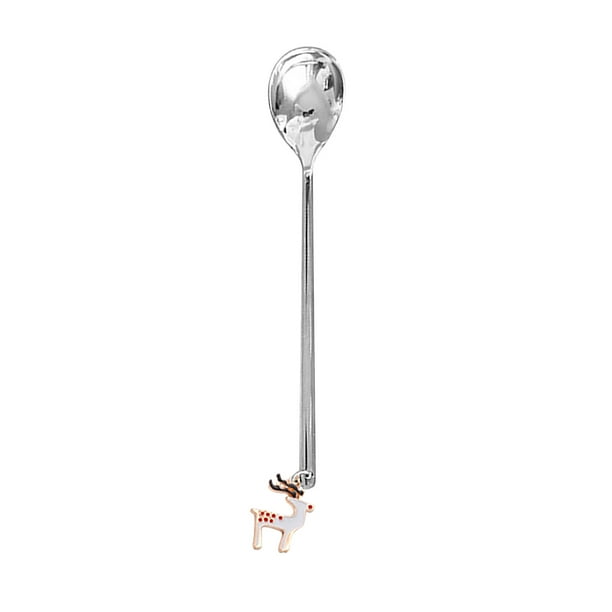 Tenedor de Café de Metal, Cuchara Navideña, Diseño de Frutas de Acero Inoxidable, Fácil de Limpiar, Ideal para Fiestas o Bares, Decoración Navideña, Regalo Perfecto para Amigos, Tamaño 13,5